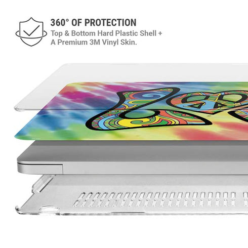Liquid Blue Tie Dye Peace & Love MacBook Air 13in M1 (2021) Case plus Skin