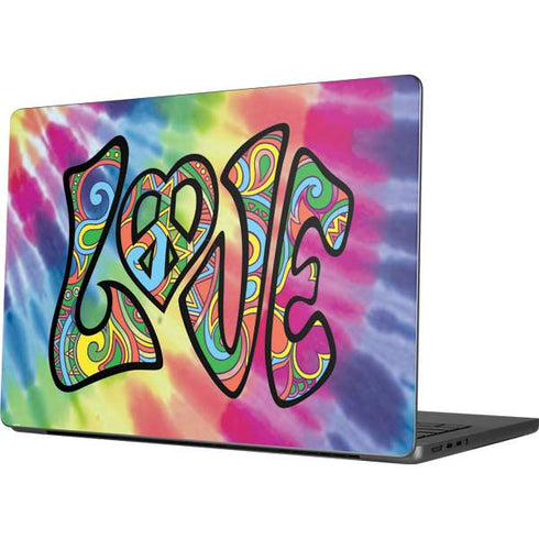 Liquid Blue Tie Dye Peace & Love MacBook Pro 14in (2021-24) Skin
