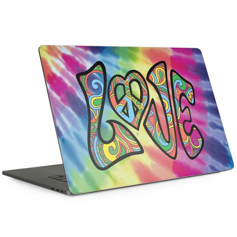 Liquid Blue Tie Dye Peace & Love Apple MacBook Pro 15-inch Skin
