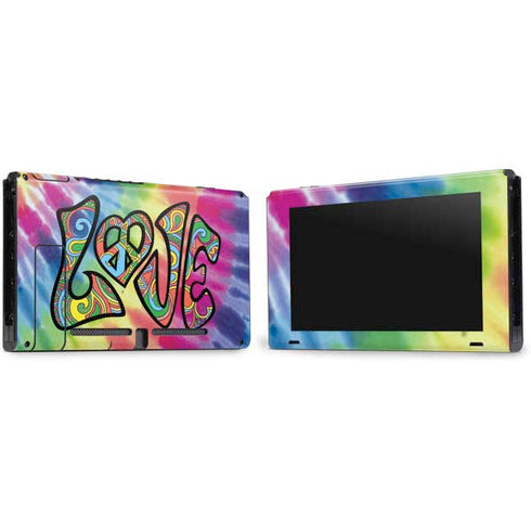 Liquid Blue Tie Dye Peace & Love Nintendo Switch Bundle Skin