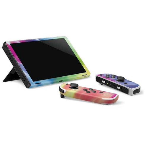 Liquid Blue Tie Dye Peace & Love Nintendo Switch OLED (2021) Skin