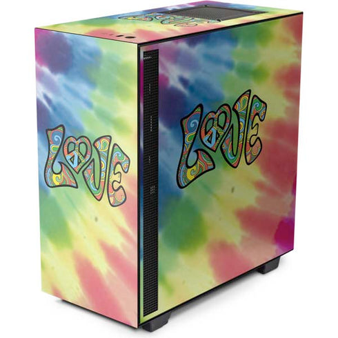 Liquid Blue Tie Dye Peace & Love NZXT H510 Compact ATX Mid-Tower Case Skin