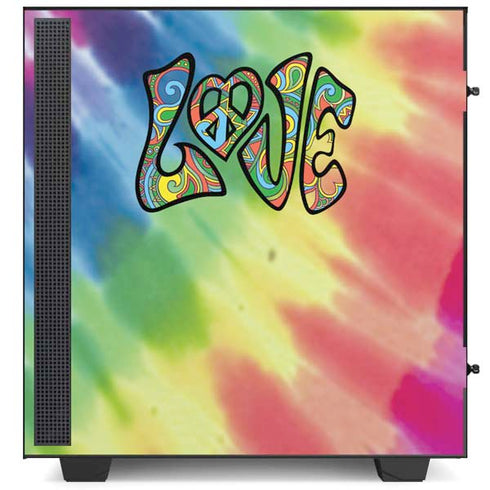 Liquid Blue Tie Dye Peace & Love NZXT H510 Compact ATX Mid-Tower Case Skin