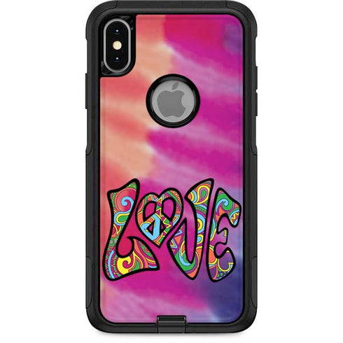 Liquid Blue Tie Dye Peace & Love Otterbox Commuter iPhone Skin