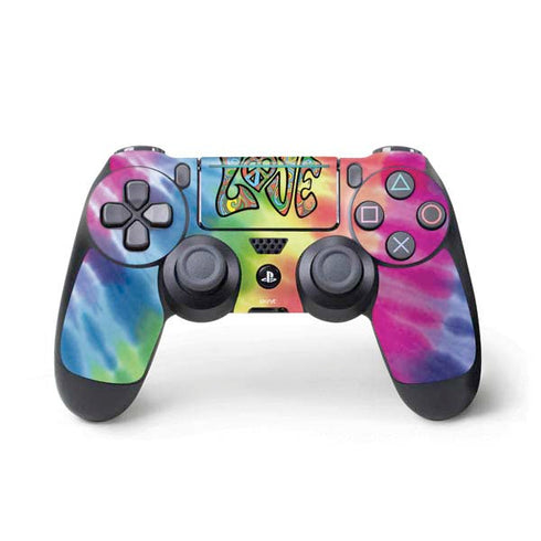 Liquid Blue Tie Dye Peace & Love PS4 Pro/Slim Controller Skin
