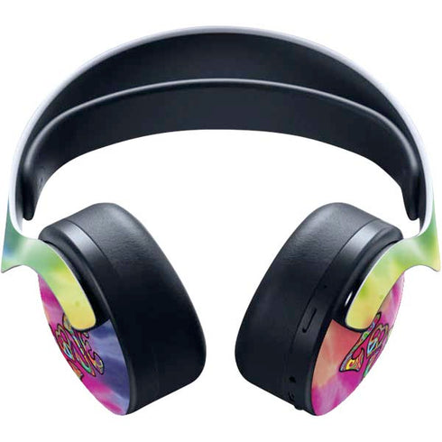 Liquid Blue Tie Dye Peace & Love PULSE 3D Wireless Headset for PS5 Skin