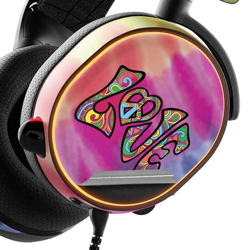 Liquid Blue Tie Dye Peace & Love SteelSeries Arctis 3 Skin
