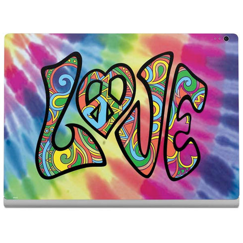 Liquid Blue Tie Dye Peace & Love Surface Book 2 13.5in Skin