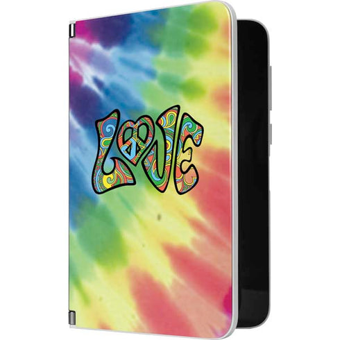 Liquid Blue Tie Dye Peace & Love Surface Duo Skin