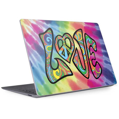 Liquid Blue Tie Dye Peace & Love Surface Laptop 3 13.5in Skin