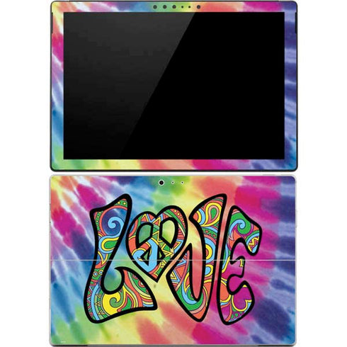 Liquid Blue Tie Dye Peace & Love Surface Pro 4 Skin