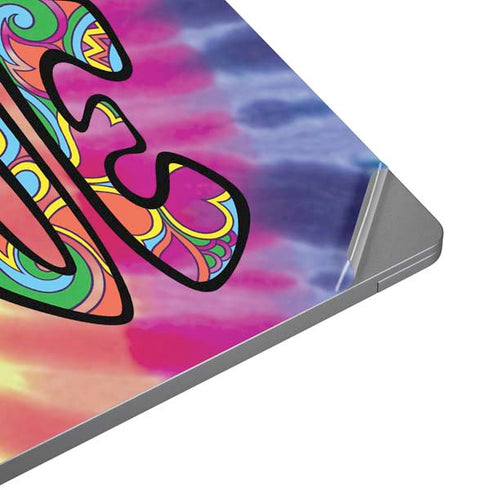 Liquid Blue Tie Dye Peace & Love Universal Laptop 16in (13 x 9.4in) Skin