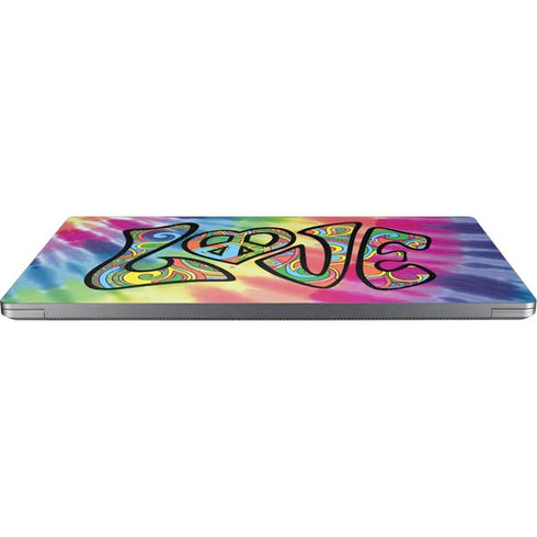 Liquid Blue Tie Dye Peace & Love Universal Laptop 18in (14.6 x 10.6in) Skin