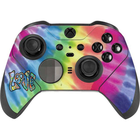 Liquid Blue Tie Dye Peace & Love Xbox Elite Wireless Controller Series 2 Skin