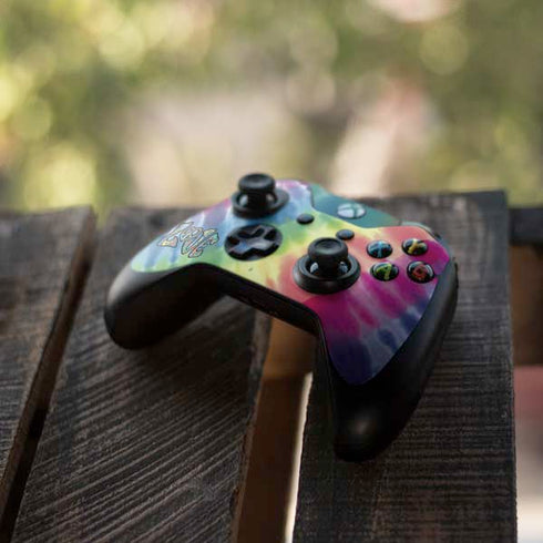 Liquid Blue Tie Dye Peace & Love Xbox One Controller Skin