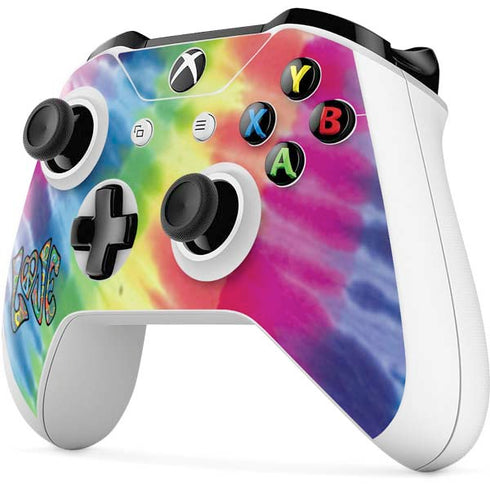 Liquid Blue Tie Dye Peace & Love Xbox One S All-Digital Edition Bundle Skin