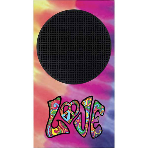 Liquid Blue Tie Dye Peace & Love Xbox Series S Bundle Skin