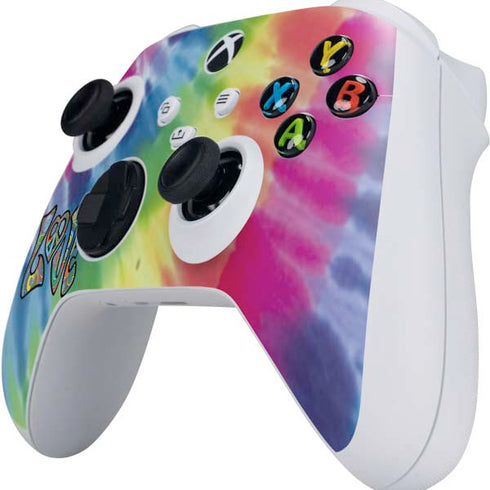 Liquid Blue Tie Dye Peace & Love Xbox Series S Controller Skin