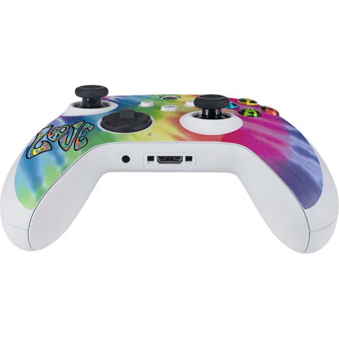 Liquid Blue Tie Dye Peace & Love Xbox Series S Controller Skin