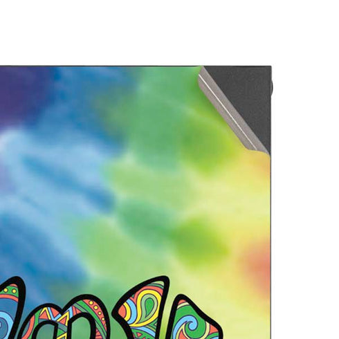 Liquid Blue Tie Dye Peace & Love Xbox Series X Console Skin