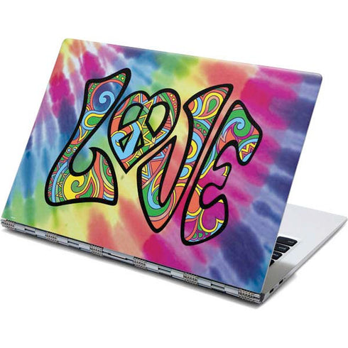 Liquid Blue Tie Dye Peace & Love Yoga 910 2-in-1 14in Touch-Screen Skin