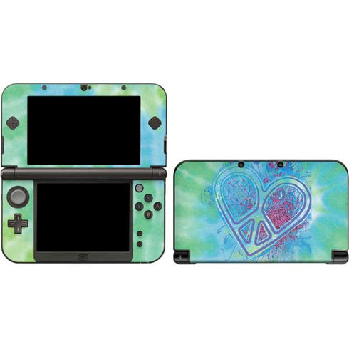 Liquid Blue Tie Dye Peace Heart 3DS XL 2015 Skin