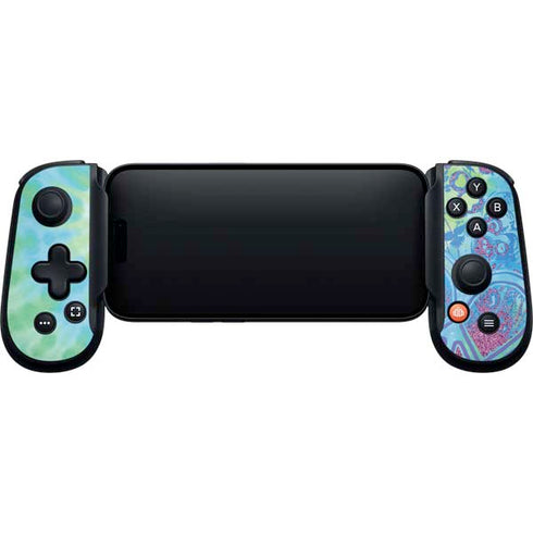 Liquid Blue Tie Dye Peace Heart Backbone One for iPhone Game Controller Skin