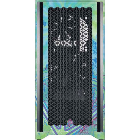 Liquid Blue Tie Dye Peace Heart Corsair 4000D Tempered Glass Mid-Tower ATX Case Skin