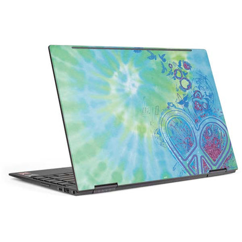Liquid Blue Tie Dye Peace Heart HP Envy Skin