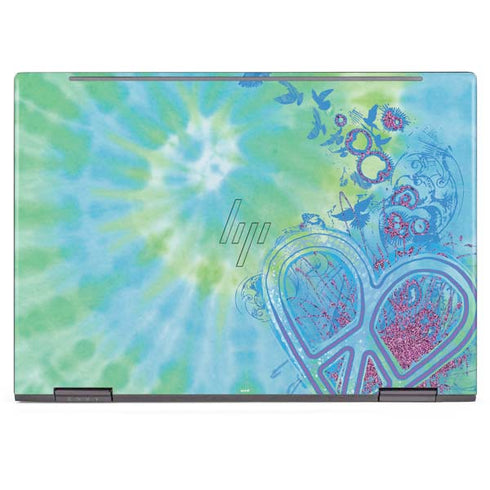 Liquid Blue Tie Dye Peace Heart HP Envy Skin