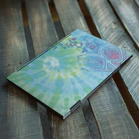 Liquid Blue Tie Dye Peace Heart HP Envy Skin