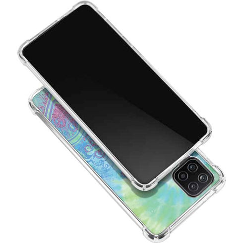 Liquid Blue Tie Dye Peace Heart Galaxy A12 Clear Case