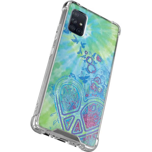 Liquid Blue Tie Dye Peace Heart Galaxy A51 5G Clear Case