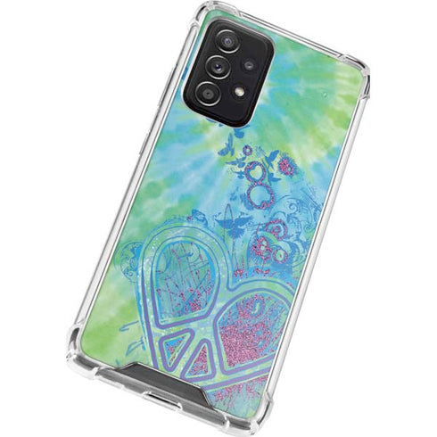 Liquid Blue Tie Dye Peace Heart Galaxy A52 5G Clear Case