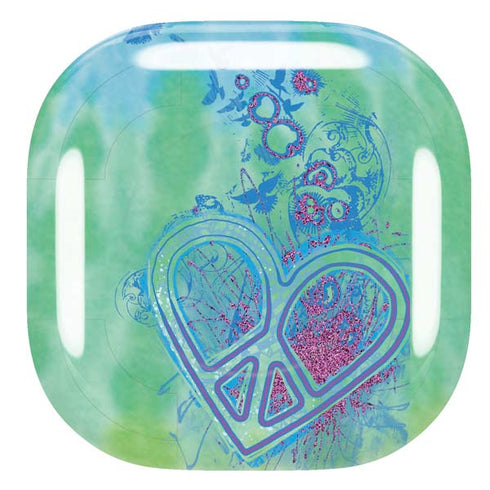 Liquid Blue Tie Dye Peace Heart Galaxy Buds Pro Skin