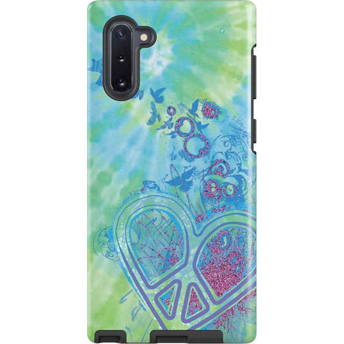 Liquid Blue Tie Dye Peace Heart Galaxy Note 10 Pro Case