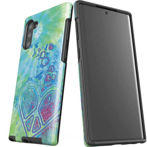 Liquid Blue Tie Dye Peace Heart Galaxy Note 10 Pro Case