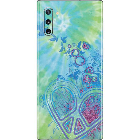 Liquid Blue Tie Dye Peace Heart Galaxy Note 10 Skin