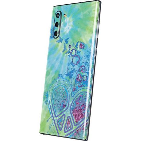 Liquid Blue Tie Dye Peace Heart Galaxy Note 10 Skin