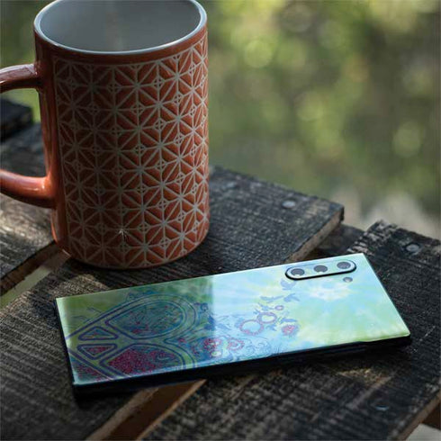 Liquid Blue Tie Dye Peace Heart Galaxy Note 10 Skin