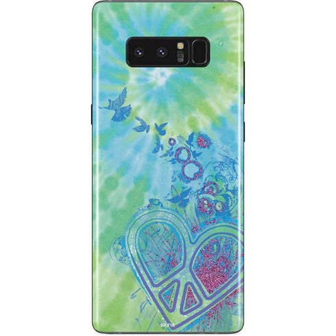 Liquid Blue Tie Dye Peace Heart Galaxy Note 8 Skin