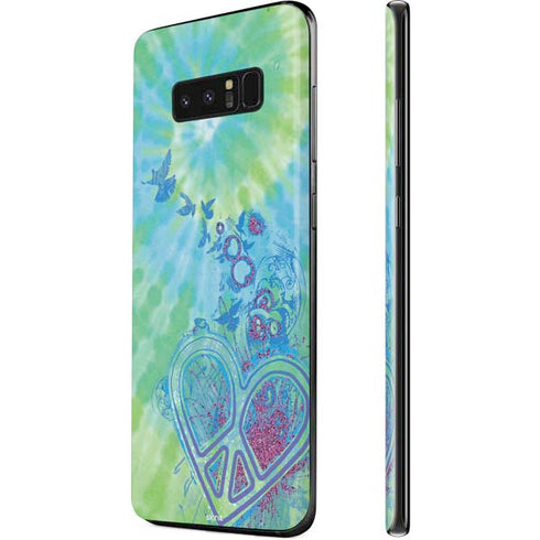 Liquid Blue Tie Dye Peace Heart Galaxy Note 8 Skin