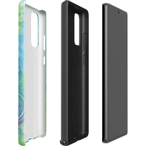 Liquid Blue Tie Dye Peace Heart Galaxy Note20 5G Pro Case