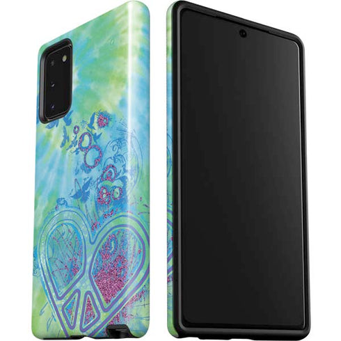 Liquid Blue Tie Dye Peace Heart Galaxy Note20 5G Pro Case