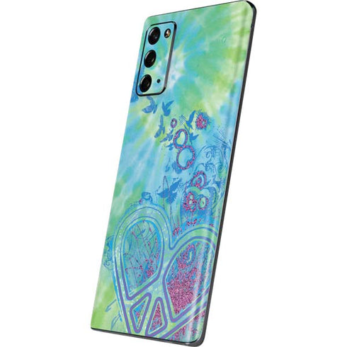 Liquid Blue Tie Dye Peace Heart Galaxy Note20 5G Skin