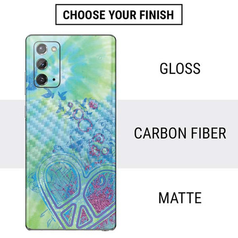Liquid Blue Tie Dye Peace Heart Galaxy Note20 5G Skin