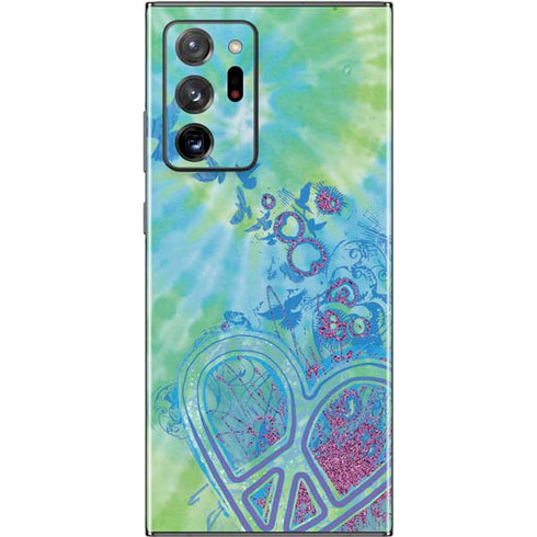 Liquid Blue Tie Dye Peace Heart Galaxy Note20 Ultra 5G Skin