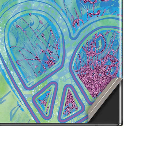 Liquid Blue Tie Dye Peace Heart Galaxy Note20 Ultra 5G Skin