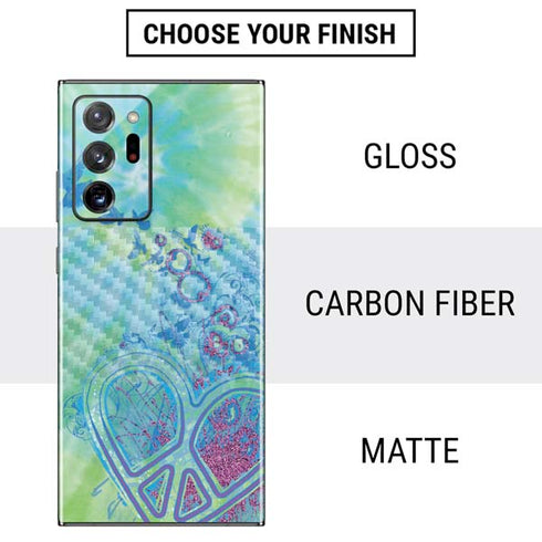 Liquid Blue Tie Dye Peace Heart Galaxy Note20 Ultra 5G Skin