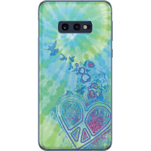 Liquid Blue Tie Dye Peace Heart Galaxy S10e Skin